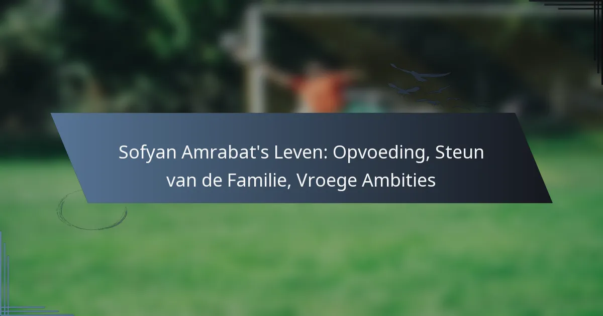 Sofyan Amrabat’s Leven: Opvoeding, Steun van de Familie, Vroege Ambities