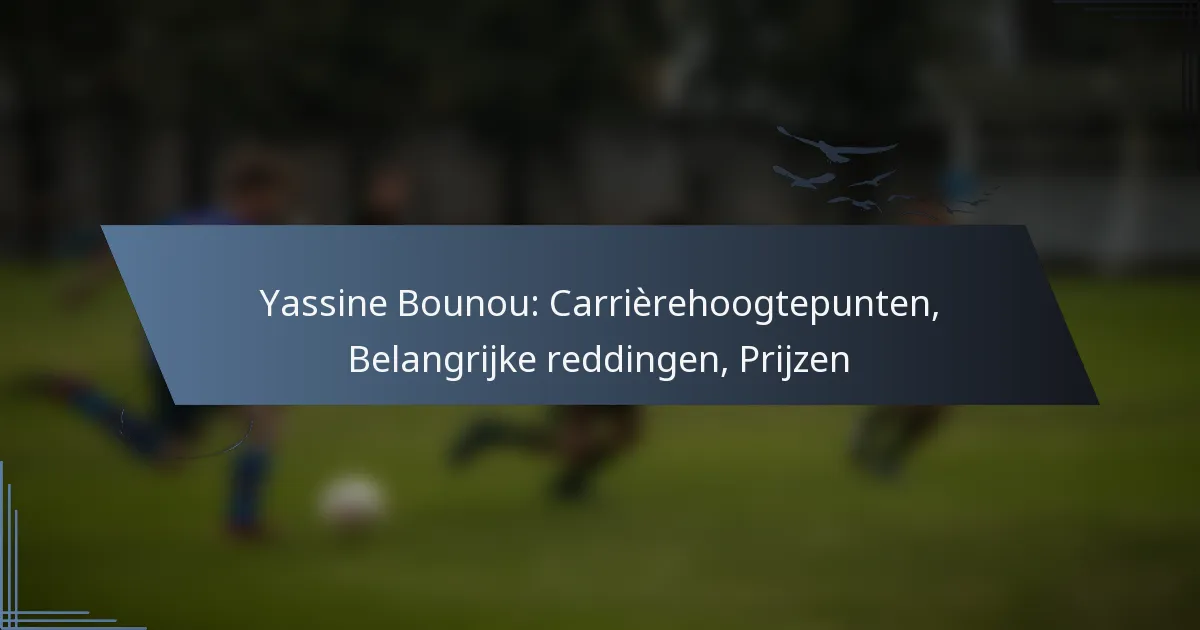 Yassine Bounou: Carrièrehoogtepunten, Belangrijke reddingen, Prijzen