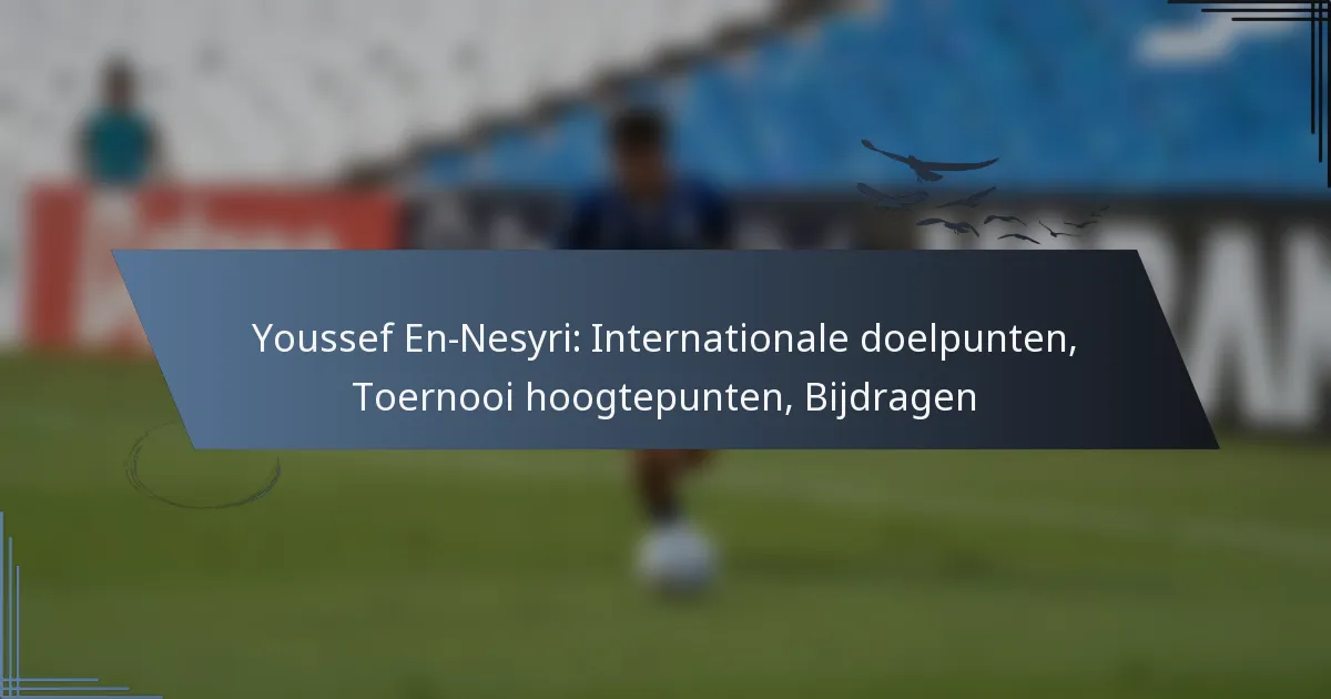 Youssef En-Nesyri: Internationale doelpunten, Toernooi hoogtepunten, Bijdragen