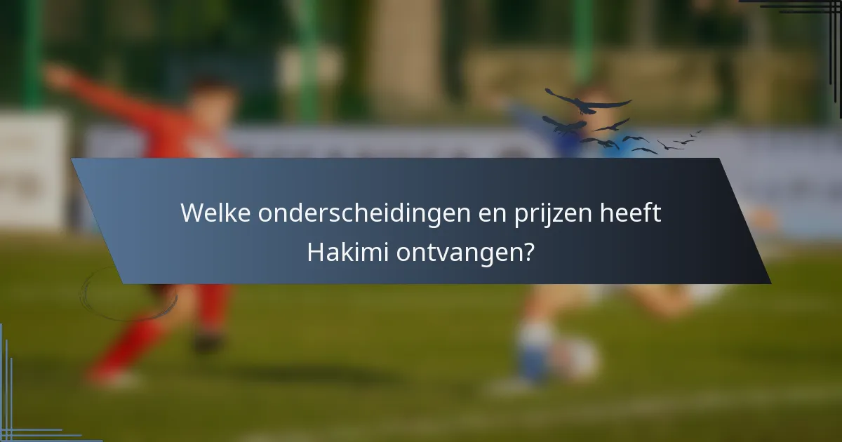 Welke onderscheidingen en prijzen heeft Hakimi ontvangen?