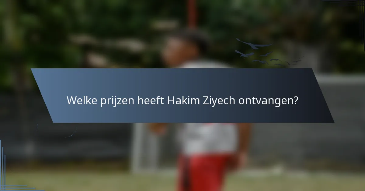 Welke prijzen heeft Hakim Ziyech ontvangen?
