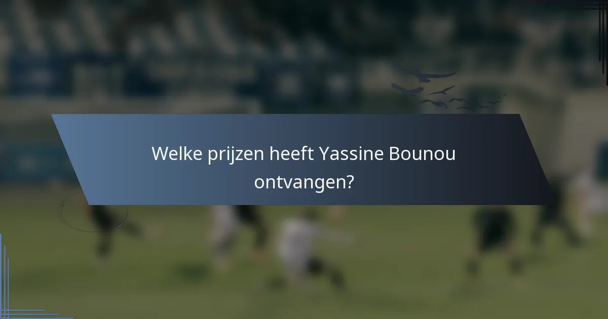 Welke prijzen heeft Yassine Bounou ontvangen?